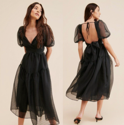 FREE PEOPLE Black Midi Tulle Puff Sleeve Hailey Dress Gown in Black Size 2 | eBay FREE PEOPLE Black Midi Tulle Puff Sleeve Hailey Dress Gown in Black Size 2 | eBay