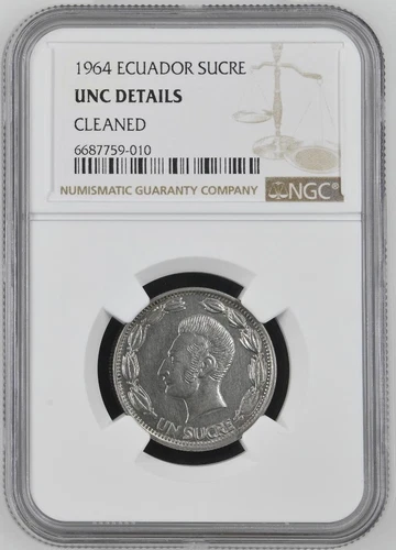 Ecuador 1 Sucre 1964 NGC Unc Details