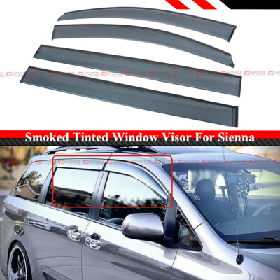 JDM PREMIUM LOW PROFILE SMOKE WINDOW VISOR W/ CLIPS FOR 2011-2020 TOYOTA SIENNA