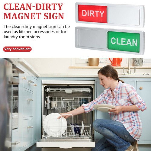 2 Pcs Cleaning Signs Child / Dirty Sliding Dishwasher or for Magnet - Picture 7 of 12