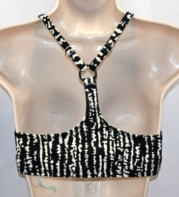 Kona Sol Black & Tan Pullover Swim Top With Padding Size M (8-10
