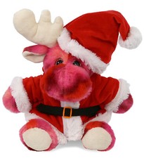 PLUSH SANTA - SUPER-SOFT PLUSH - PINK TIE-DYE MOOSE 9"