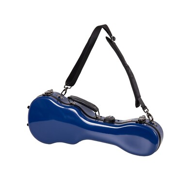 Crossrock Deluxe Fiberglass Case for Soprano Ukulele with TSA Lock-Navy Blue