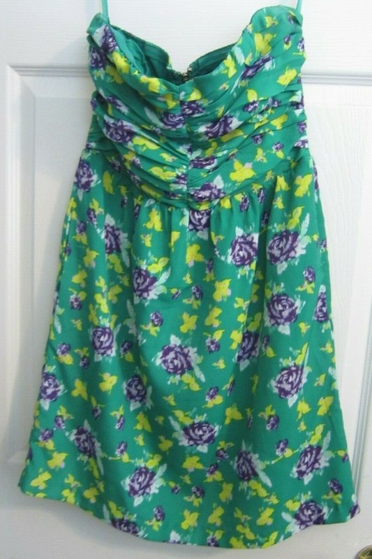 NWOT GAP Women's Stretch Strapless Lined Floral Summer Dress, Size 8