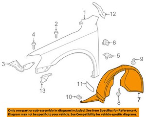 Genuine Volkswagen Fender Liner 561-805-911-B-9B9