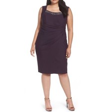 alex evenings plus size 22w Dress Neck Beaded Rhinestone Detail Nwt