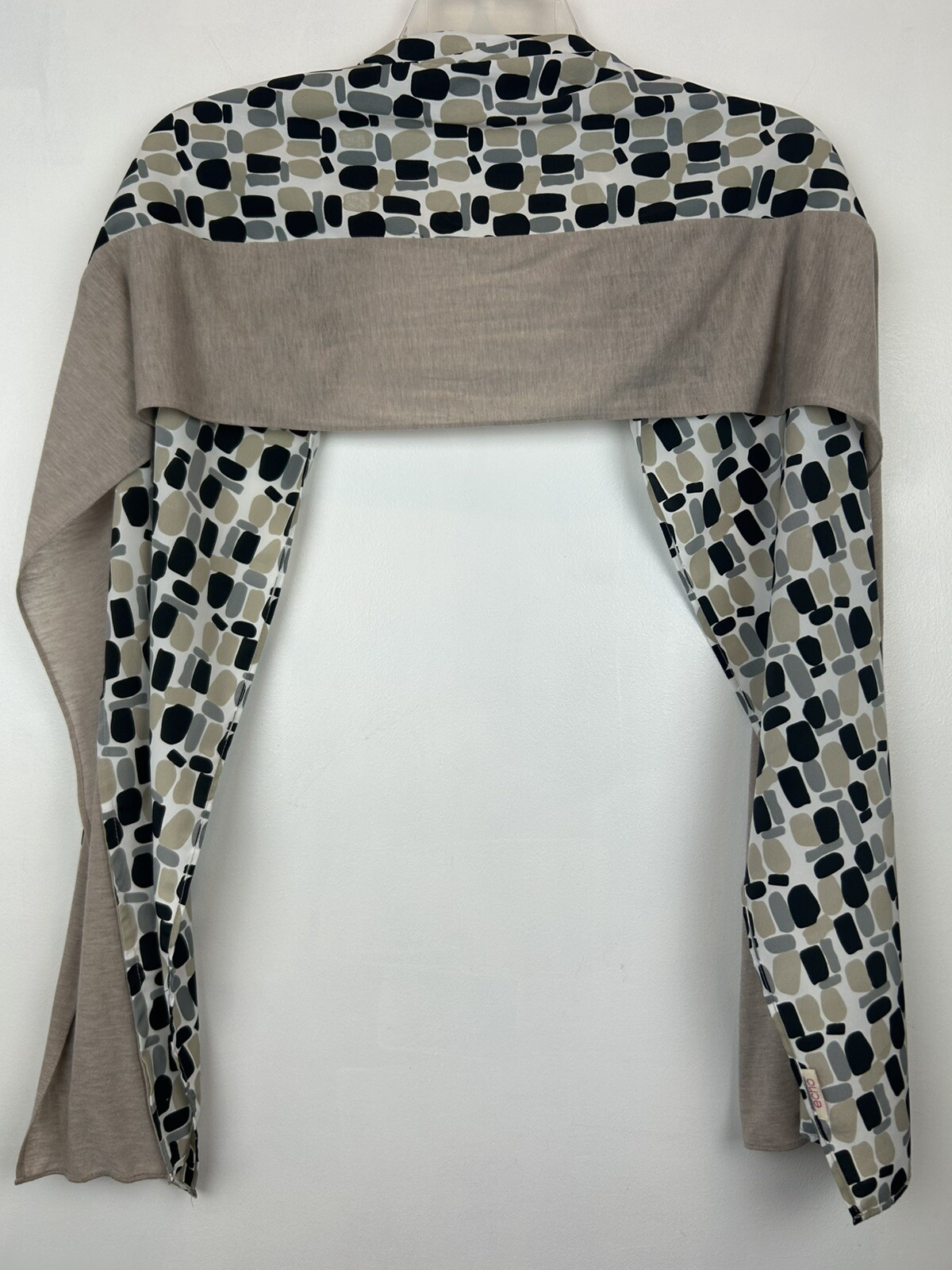 Echo Scarf Rectangle Beige Geometric Print 70" x … - image 2