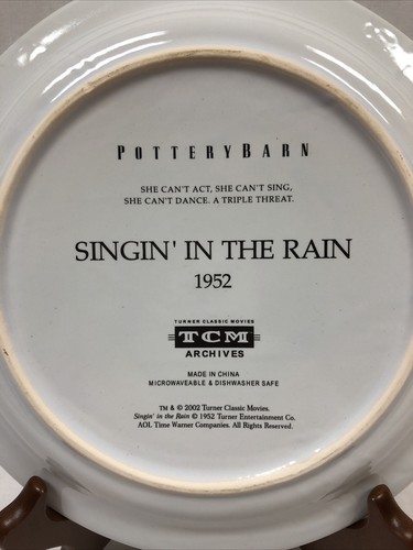 Pottery Barn Appetizer Lunch Plate Singing in The Rain Turner Classic Movies - Picture 4 of 4