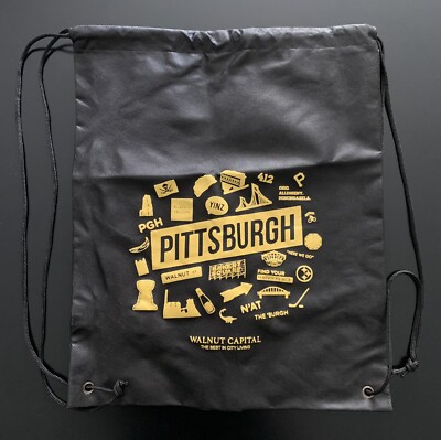 Vintage Pittsburgh Walnut Capital City Living Nylon Bag Drawstring Backpack