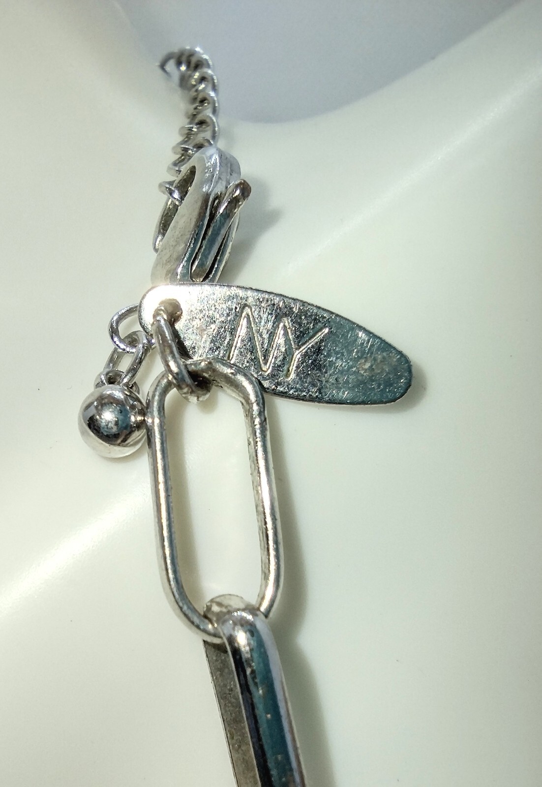 NY Signed Chunky Chain Link Statement Necklace - image 5