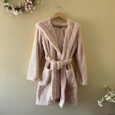Ugg Aarti Sparkle Belt Robe Ice Pink Metallic Shimmer Sherpa Loungewear NWT