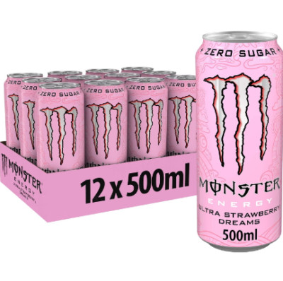 Monster Energy Drink Ultra Strawberry Dreams Zero Sugar 500ml 12er Pack