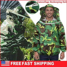 Camouflage Beekeeping Smock Jacket Protective Veil Smock Bee Coat Suit Clothes