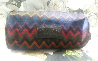 Missoni Women Slightly Larger Pouch Pencil Case Purple Multicolor Zigzag Stripe