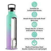 Edelstahl Trinkflasche 1L Mit Strohhalm, Bpa-Frei, Isoliert, Auslaufsicher