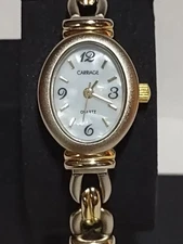Carriage By Timex Watch Women's Analog Quartz Two Tone Mother Of Pearl Dial 
