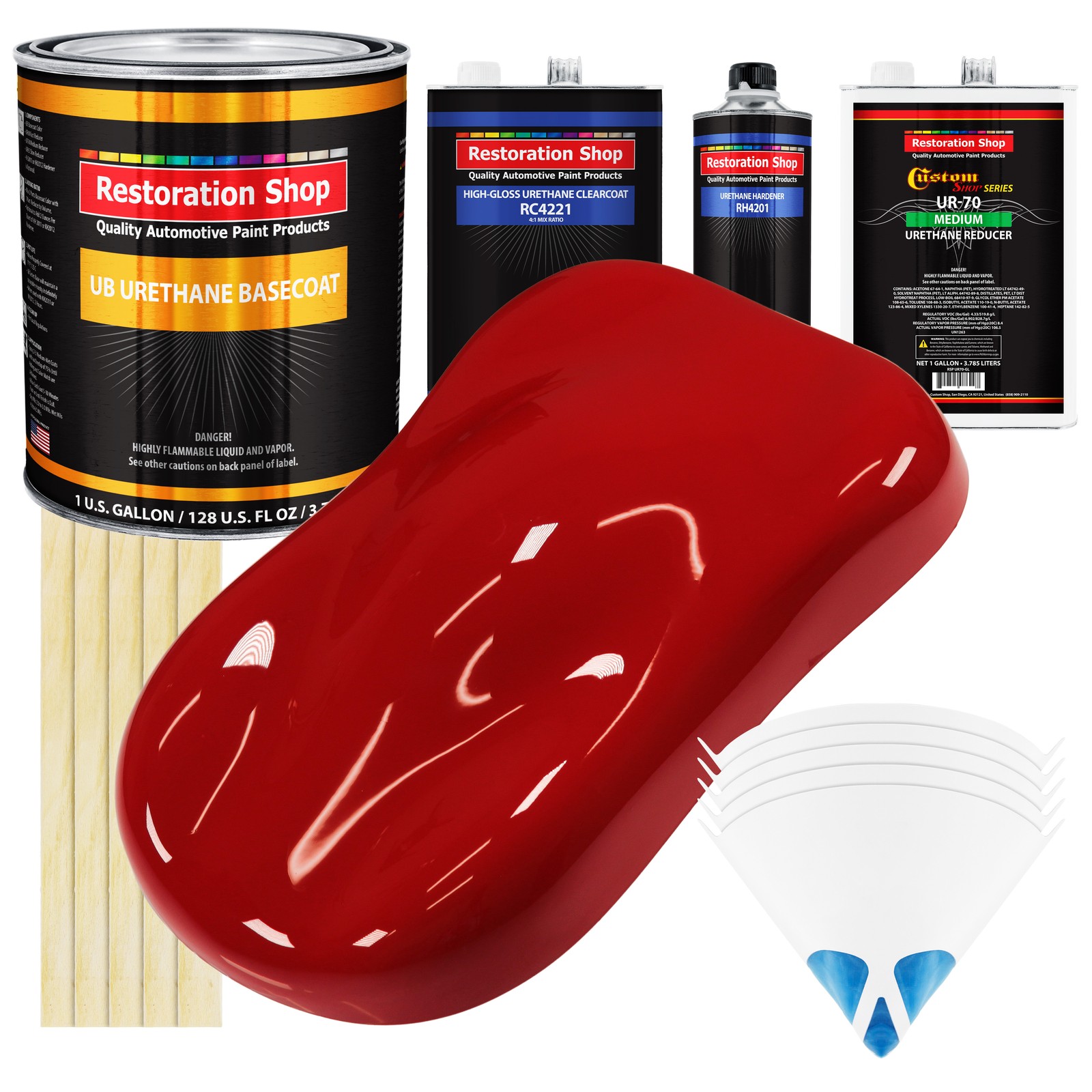 Victory Red Gallon URETHANE BASECOAT CLEARCOAT Car Auto Body Paint Kit