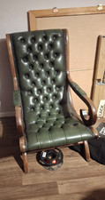 green chesterfield slipper chair