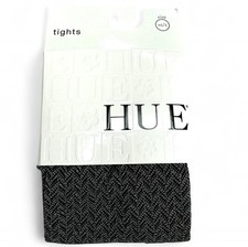 HUE Shimmer Herringbone Tights with Control Top Womens XS/S 100-150Lbs Steel