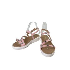 Olivia  Kate Pink White Silver Studded Strappy Sandal Women's Size 8