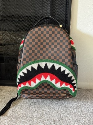 Sprayground Shark Backpack Brown Checkered Limited Edition