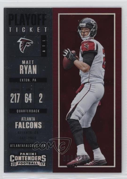 2017 Panini Contenders Season Ticket Playoff Ticket 8/249 Matt Ryan #2 0l2