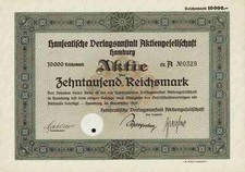 Hanseatische Verlagsanstalt 1935 Hamburg Berlin Wien B&uuml;cherborn 10000 Reichsmark