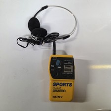 SONY Vintage Sports FM/AM Walkman SRF-9 Receiver With Headphones Tested Works