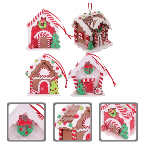 4 Pcs Lebkuchenhaus Hanging Dekoration Mann -Weihnachtsfeste Ornamente - Bild 2 von 12