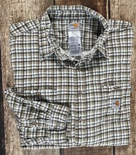CARHARTT FR PLAID WORK SHIRT MULTI MENS 4XL EXCELLENT CONDITION