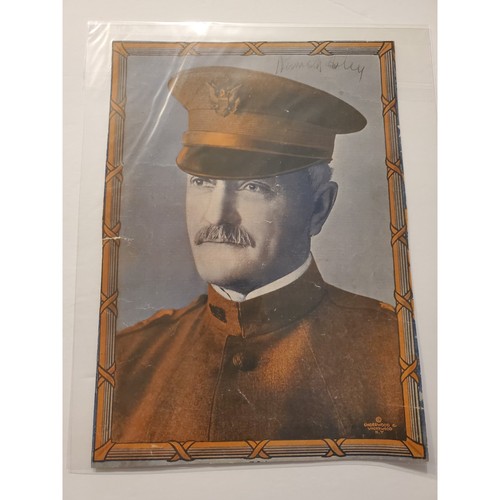 Vintage 1918 General Pershing WWI Sheet Music Art Print Underwood Photo 10.5x9