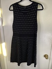 Ann Taylor Petite Dress Women’s , Sleeveless, Polka Dot Black & White, LP