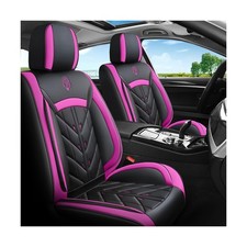 Leather Auto Car Seat Covers 5 Seats Full Set Universal Fit Black Rose