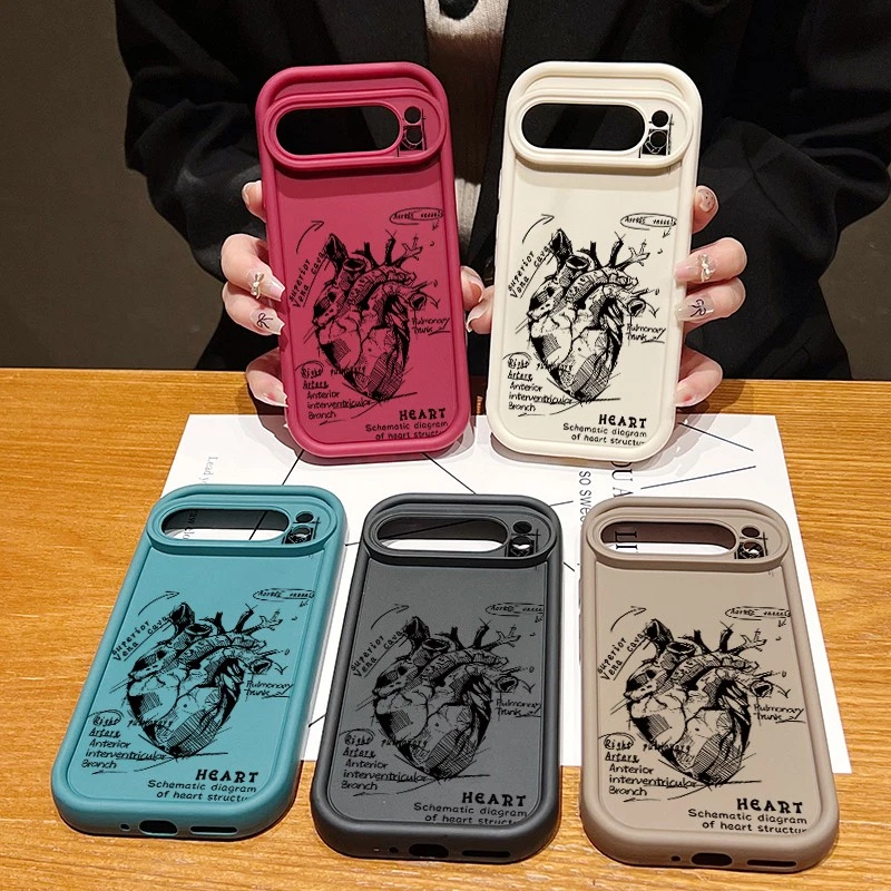 ShockProof Heart Pattern Silicone Case For Google Pixel 9 8 7 Pro XL 8A 7A Cover - Image 2 of 4