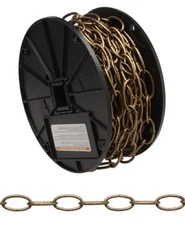 Campbell 0722003 Decorator Chain on Reel, Antique Brass, #10 Trade, 0.135" Diame