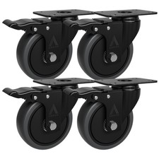 ALL BRAKED CASTORS 4x Swivel 360° Movement Trolley Dolley Furniture Wheels 100mm