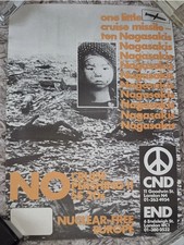 Original Vintage CND Nuclear Free Europe Poster Anti Nuclear Protest