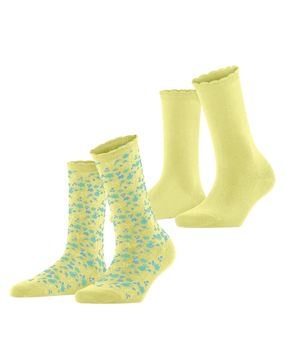 Sokken 35-38 Bloemen Biologisch Katoen met Elastan 2 Paar Living Crafts