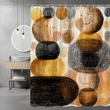 Abstract Faces Shower Curtain, Colorful Modern Graphic Print