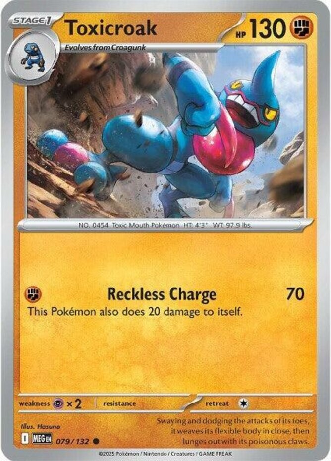Pokemon Toxicroak - 079/132 - Common NM-Mint Mega Evolution Base Set