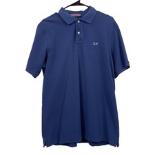 Vineyard Vines Mens Short Sleeve Pique Polo Shirt Blue Whale Logo Size M