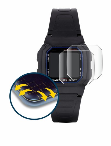 2x Protector Full-Cover for Casio W-800H-1AVES Curved Screen Edge Protection - Zdjęcie 2 z 8