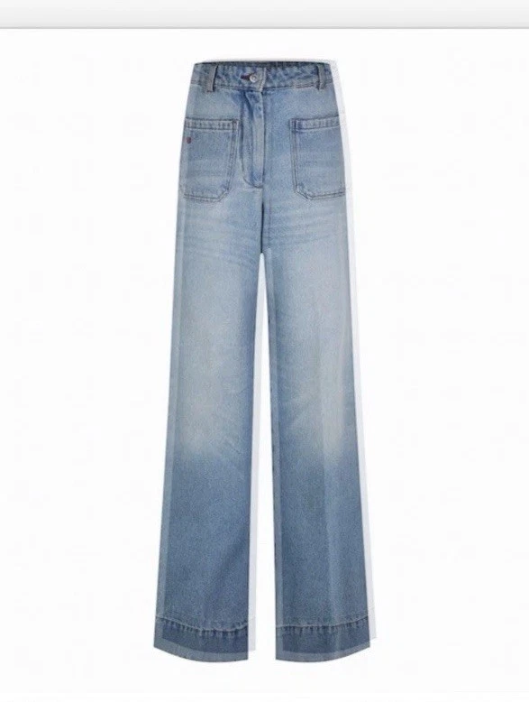 Jean Femme Victoria Beckham Taille 25 - Droit, Lavage Moyen Poivre, Neuf Sans étiquettes