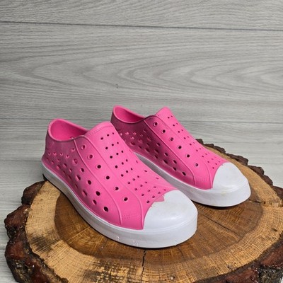 Crane size 9/10 Bubblegum Pink White Water Shoes Slip On Vinyl Holes Clogs NWOT