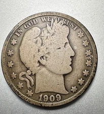 1909-O  BARBER HALF DOLLAR   GOOD +    BETTER DATE #9843
