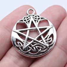 20 Pcs Multicolor Tibet Silver Star Charms Pendants 35X30MM 5.7g Diy B16892
