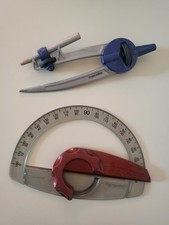 Fiskars Protractor Compass Set Used Preowned 2000s School Set