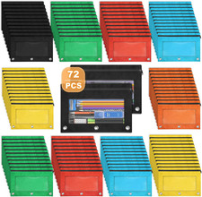 Pencil Pouch for 3 Ring Binder, 72 Pack Pencil Pouches Bulk in 6 Colors