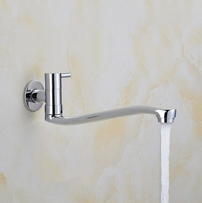 Wandmontage Drehbar Küche Wasserhahn Restaurant Spültischarmatur Kaltwasser
