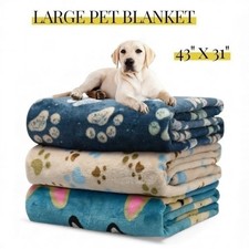 Warm  Soft Fluffy Fleece Flannel Pet Cat Dog Blanket Throw 43" X 31" LARGE AQUA